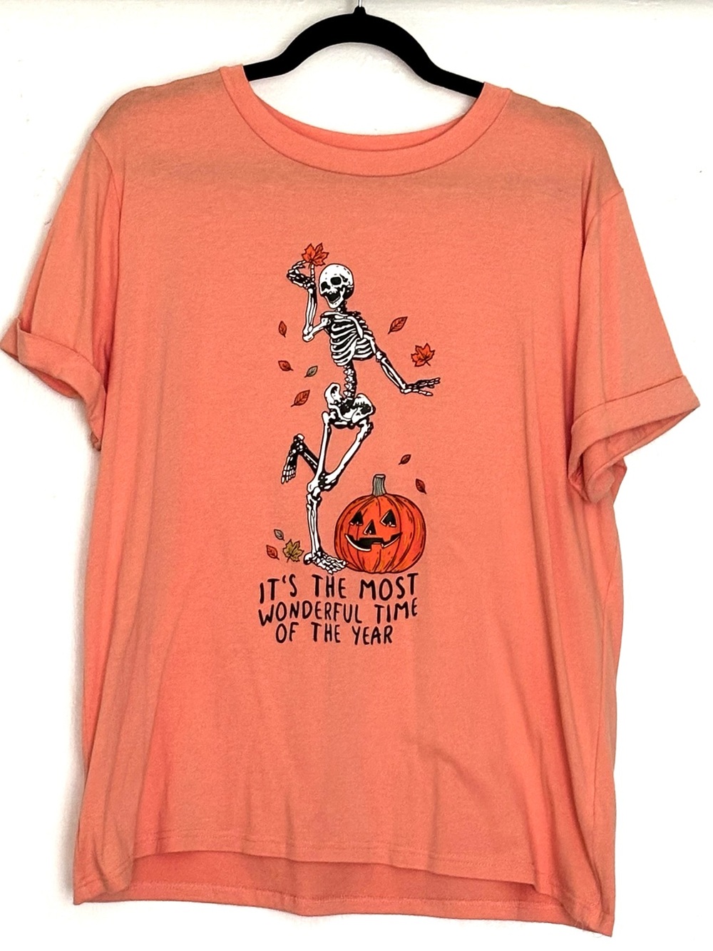 It’s the Most Wonderful Time of the Year Dancing Skeleton Halloween Tee Size XL
